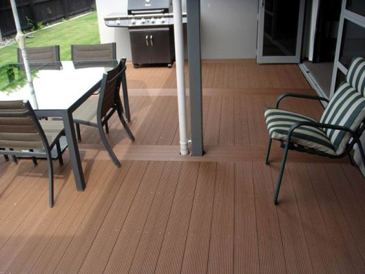 plastic wood decking running in different directions