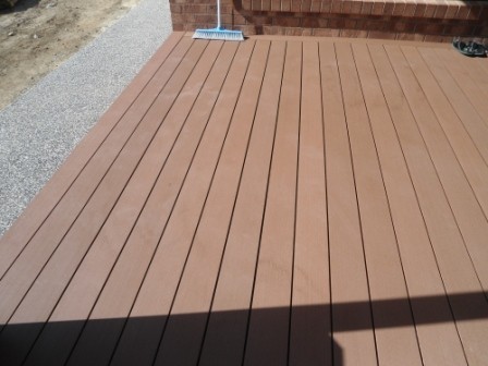 the clean lines of new composite decking material